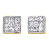 14K Yellow Gold Princess Cut Diamond 4.55mm Mini Square Stud Earrings 0.20 Ct.