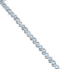 Diamond Tennis Bracelet Ladies .925 Sterling Silver Created Blue Topaz 6.10 Tcw.