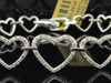 Diamond Heart Bracelet Ladies 10K White Gold Round Cut Pave Love Link 3/4 Tcw.