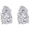 Diamond Earrings Mens & Ladies 10K White Gold Round Cut 0.27 Ct. Circle Studs