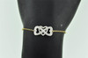 14K Yellow Gold Ladies Round Diamond Heart Charm Infinity Bracelet 7" 0.30 Ct.