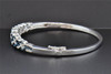 Double Infinity Blue Diamond Swirl Bangle .925 Sterling Silver Bracelet 0.70 CT