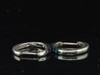 Blue Diamond Huggie Earrings Ladies .925 Sterling Silver Round Hoops 1/10 Tcw.