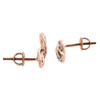 Red Diamond Infinity Dangle Earrings Ladies 10K Rose Gold Round Cut 0.08 Tcw.