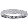 Diamond Domed Bangle 14K White Gold Ladies Round Cut Pave Bracelet 6.75 Ctw.