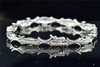 Ladies 10K White Gold .25 Ct. Pave Diamond Round Cut Link Designer Bracelet 7.5"