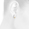10K Yellow Gold Genuine Diamond Huggies Ladies Oval Hoop Earrings 0.65" 0.50 CT.