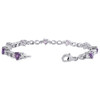 Created Amethyst and White Sapphire Bracelet 925 Sterling Silver Design 5.49 Tcw