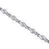 10K White Gold Round & Baguette Diamond Fashion Designer 7" Link Bracelet 2 Ct.