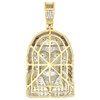 10K Yellow Gold Real Diamond Jesus Face 3D Pendant 1.85" Mens Pave Charm 0.95 CT