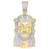 10K Yellow Gold Real Diamond Jesus Face Piece 3D Pendant 1.6" Mens Charm 0.70 CT