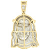 10K Yellow Gold Real Diamond Jesus Face Crown 3D Pendant 1.7" Mens Charm 0.95 CT