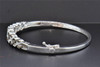 Double Infinity Brown Diamond Swirl Bangle .925 Sterling Silver Bracelet .70 CT