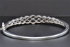 Double Infinity Brown Diamond Swirl Bangle .925 Sterling Silver Bracelet .70 CT