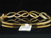 10K Yellow Gold Ladies Infinity Round Diamond Bangle Bracelet 6.50" 0.39 Ct 10MM