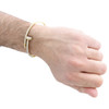 14K Solid Yellow Gold Round Diamond Nail Bangle Size 20cm Unisex Bracelet 2 CT.