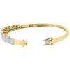 14K Yellow Gold Princess Cut Diamond Bangle Statement 7.5" Soliel Bracelet 3 Ct.