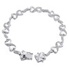 Diamond Heart Infinity Bracelet Ladies .925 Sterling Silver Pave Link 0.25 Tcw