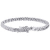 10K White Gold Real Diamond Prong Set S Link Tennis Bracelet 7.25" | 5mm | 1 CT.