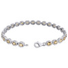 Sterling Silver Lab Created Oval Citrine & White Sapphire Bracelet 6.48 Tcw.