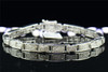 Mens Ladies .925 Sterling Silver Round Pave Genuine Diamond Bracelet 1.06 ct