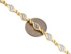 10K Yellow Gold Diamond Pointed Oval Leaf Tennis Link Bracelet 7.25" 0.50 Ct.