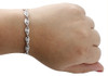 10k White Gold Diamond Link Tennis Bracelet Ladies Pointed Oval Leaf Design 1 Ct
