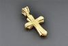 Yellow Diamond Cross Pendant .925 Sterling Silver Pave Setting Mens Charm .30 Ct