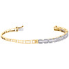 14K Yellow Gold Real Round Diamond Cluster Bangle Channel Set Bracelet 2.20 CT.