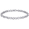 10k White Gold Ladies Round Diamond Infinity Link Tennis Bracelet 7" (0.25 Ct.)
