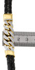 10K Yellow Gold Miami Cuban Link Real Diamond Bracelet 8" Braid Leather 0.80 CT.