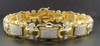 Diamond Men's Link Bracelet Yellow Finish .925 Sterling Silver 3/4 Ct Pave 8.5"