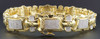 Diamond Men's Link Bracelet Yellow Finish .925 Sterling Silver 3/4 Ct Pave 8.5"