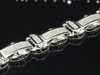 Diamond Link Bracelet Mens 10K White Gold Round Pave Domed Design 3.25 Tcw.
