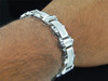 Diamond Link Bracelet Mens 10K White Gold Round Pave Domed Design 3.25 Tcw.