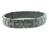 Mens Stainless Steel Genuine Black/White Diamond Bracelet Bangle Link 2.25 CT.