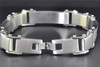 Black Diamond Mens Stainless Steel Bracelet Brushed Fashion Link 0.50 ct.