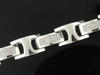 Diamond Link Bracelet Mens 10K White Gold Round Pave Domed Design 0.50 Tcw.