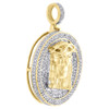 10 K Gelbgold Diamant 3D Jesus Gesicht Kreis Medaillon Anhänger Pave Charm 1 ct.