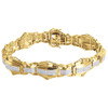 Diamond Fashion Link Bracelet Mens 10K Yellow Gold 8.50" Pave Round Cut 1.85 Ct.