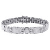 Diamond Statement Bracelet Mens White Gold 8.50" Link Pave Round Cut 2.81 Ct.