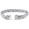 Diamond Statement Bracelet Mens White Gold 8.50" Link Pave Round Cut 2.81 Ct.