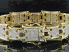 Mens 10K Yellow Gold 3.75 ct. Genuine Diamond Bracelet Bangle Link Pave Kite