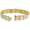 Diamond Statement Link Bracelet Mens 10K Yellow Gold 8" Pave Round Cut 2.60 CT.