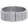 Mens Sterling Silver Real Diamond 8 Row Tennis Bracelet 25mm Miracle Set 8.50"