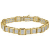 Diamond Statement Link Bracelet 10K Yellow Gold 8" Pave Round Cut 1.39 Ct.