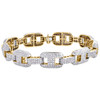 10K Yellow Gold Diamond Puffed Anchor Link Bracelet 8.50" Pave Domed 9.15 CT.