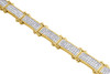 Diamond Statement Link Pave Bracelet Mens 10K Yellow Gold 8" Round Cut 6.29 Ct.