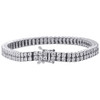 White Diamond Bracelet Mens 2 Row Tennis Link Design Sterling Silver 0.46 ct.