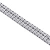 White Diamond Bracelet Mens 2 Row Tennis Link Design Sterling Silver 0.46 ct.